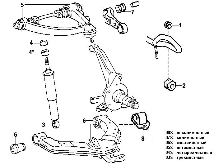 Схема подвески тойота лит айс